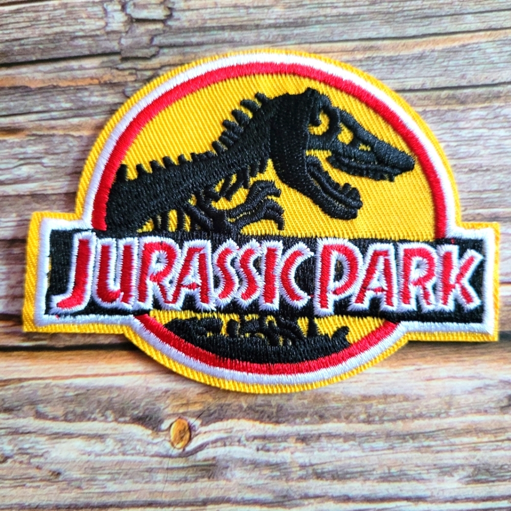 Yellow Jurassic Park Vintage 90's Embroidered Iron on Patch